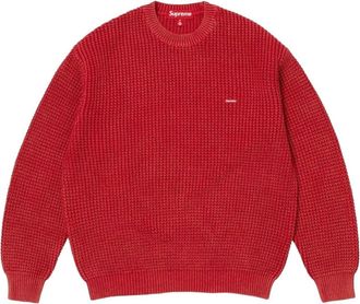 SUPREME SS26 Washed Small Box Waffle Sweater Red SUP-SS26-136-RED