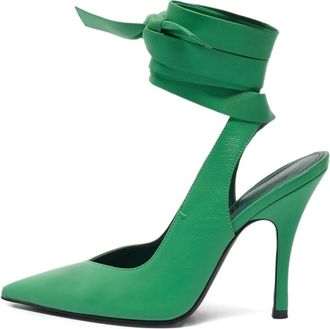 The Attico Pre-owned 110 mm Venus leren pumps - Groen