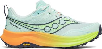 Saucony Peregrine 16 Trail Shoe in Aqua/Citron at Nordstrom, Size 10.5