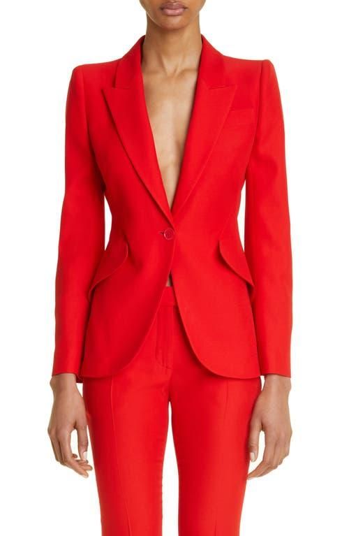 Alexander McQueen Alexander McQueen Leaf Crepe Jacket in 6085 Red