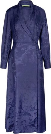 Shanghai Tang Winding Stream Party silk wrap dress - women - Mulberry Silk - 40 - Purple