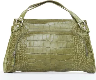 Marni croc embossed leather satchel bag