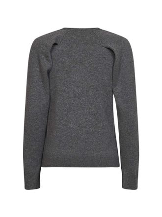 Jil Sander Womens Cashmere Sweater With Cut-Outs Grey