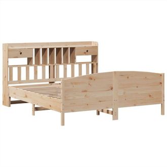 vidaXL Vidaxl - Cama Con Estanter&iacute;a Sin Colch&oacute;n Madera Maciza De Pino 180x200cm