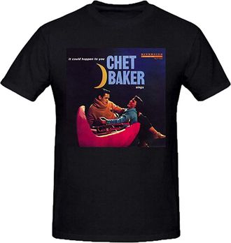 Rive Chet Baker It Could Happen Sport T Shirt for Men Crew Neck Black S