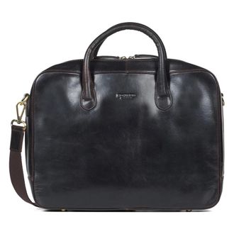 Howard London Laptop Bag Wilfred - Heren - Laptoptassen - Bruin - ONE Size - Leer - Tassen