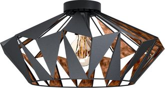 Eglo Carlton Geometric Ceiling Light - Black & Copper | TJ Hughes
