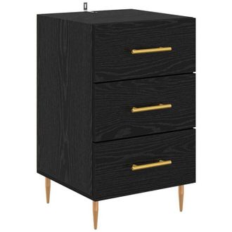 vidaXL Armario De Noche Con Caj&oacute;n Roble Negro 40 X 40 X 66 Cm Vidaxl