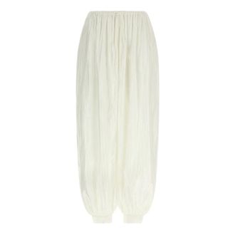 Rotate ROTATE Birger Christensen, Straight Trousers, female, White, Size: S Striped Balloon Pants