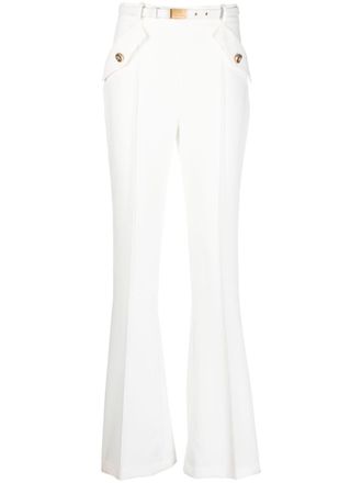 Elisabetta Franchi Pantaloni sartoriali a vita alta - Bianco