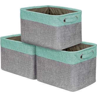 Sorbus Brown Twill Storage Basket - Set of 3 in Teal at Nordstrom Rack