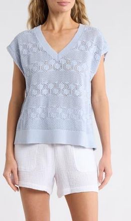 Splendid Honore Short Sleeve Sweater in Country Air Blue at Nordstrom Rack, Size X-Large