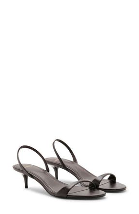 Mango Kitten Heel Slingback Sandal in Chocolate at Nordstrom, Size 6.5Us