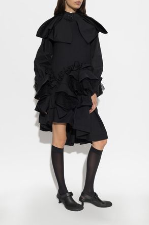 Comme Des Gar&ccedil;ons Comme Des Gar&ccedil;ons Noir Kei Ninomiya Wool Dress With Ruffles, Womens, Black