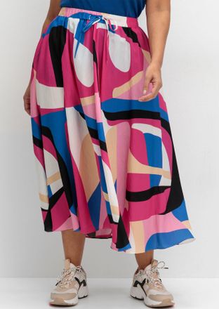 Sheego Schlupfrock SHEEGO, Damen, Gr. 40, pink (pink gemustert), 88% Viskose, 12% Polyamid, gemustert, wadenlang, R&ouml;cke Schlupfrock