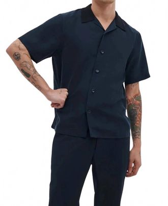 Rag & Bone Avery Slub Shirt In Navy