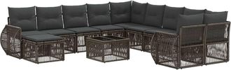 vidaXL Conjunto De Sof&aacute;s De Jard&iacute;n 12 Uds. Gris Rat&aacute;n Sint&eacute;tico Vidaxl