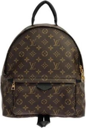 Louis Vuitton Pre-owned Coated Canvas Backpack - Dames - Vintage Rugzakken - Bruin - ONE Size - Vintage