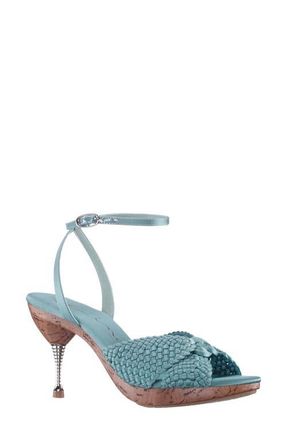 Nina Empire Ankle Strap Sandal in Aqua at Nordstrom, Size 7.5