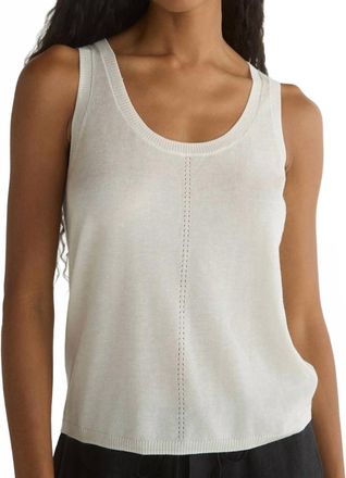 Bella Dahl Sleeveless Scoop Neck Knit Tank In Off White