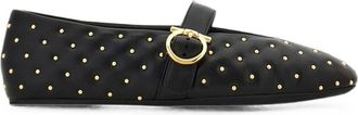 Ferragamo leren gewatteerde ballerinas