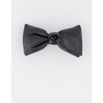 Alexandre de Paris Leather bow barette in Black at Nordstrom