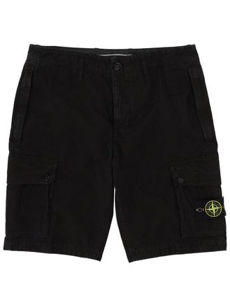 Stone Island Cargo Shorts With Logo Patch