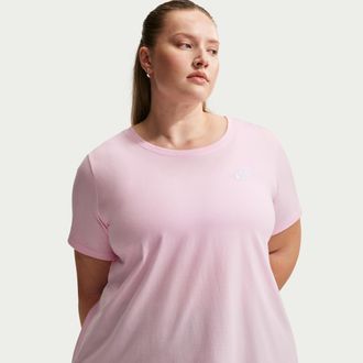 Nike Womens Nike Sportswear Club Essentials T-Shirt (Plus Size) in Pink | FD0646-663