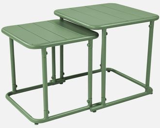 Sweeek Mesa Nido Exterior Cuadrada De Acero, 45cm