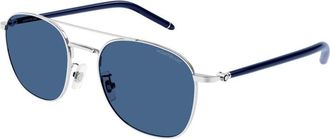 Montblanc MB0271S 003 Silver/Blue