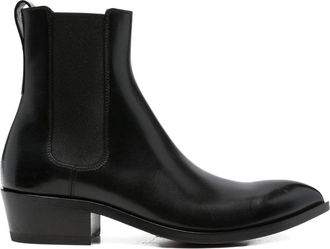 Tom Ford BURNISHED LEATHER CHELSEA BOOTS Size: 45, colour: BLACK