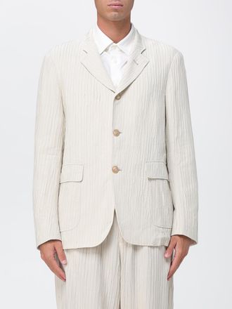 Emporio Armani Single-Breasted Viscose Blazer with Patch Pockets