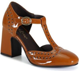 Diba JUKE BOX Leather T Strap Mary Jane Heel in Tan at Nordstrom, Size 7.5