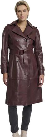 Rino&Pelle Irene Trenchcoat - Dames - Jas met riem - Bruin - L - Leer - Jassen
