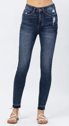 Judy Blue High Waisted Tummy Control Clean Skinny Jeans In Medium Wash