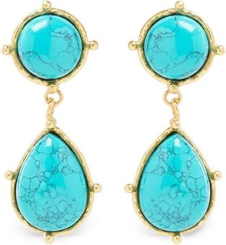 Sylvia Toledano turquoise drop earrings - Gold