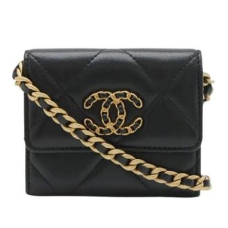 Chanel Pre-owned Mini Bags, female, Black, Size: ONE SIZE Pre-owned Matelasse Chain/Shoulder Wallet