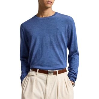 Ralph Lauren Wool Pullover - Heren - Ronde hals truien - Blauw - S - Wol - Truien & Vesten