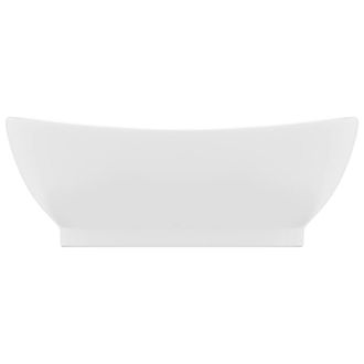 Berkfield Home Luxury Basin Overflow Oval Matt White 58.5x39 cm Ceramic