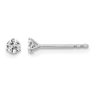 Diamond2Deal 14k White Gold 1/7 ct Round Lab Grown Diamond Stud Earrings VS Clarity, G-H Color
