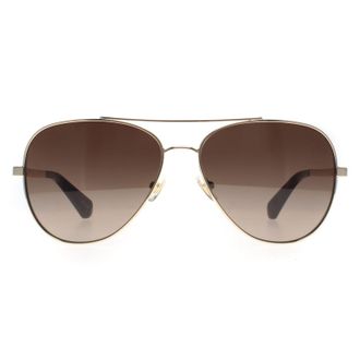 Kate Spade New York Aviator Womens Gold Black Brown Gradient Avaline2/S Sunglasses Metal - One Size