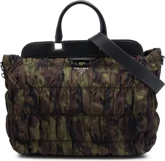 Prada Pre-owned Prada Tessuto Gaufre Camouflage Frame Satchel Ladies K9L8Y995FIRIF41D