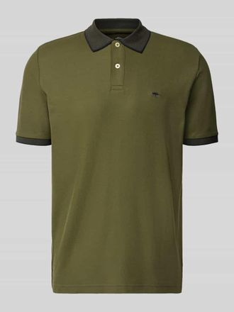 Fynch-Hatton Fynch-Hatton Modern Fit Poloshirt mit Stitching in Oliv, Gr&ouml;&szlig;e 3XL