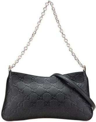 Gucci Pre-owned Shoulder Bags, female, Black, Size: ONE SIZE Pre-owned Leather gucci-bags