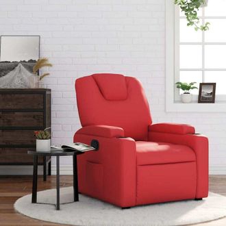 vidaXL Sill&oacute;n Reclinable De Cuero Sint&eacute;tico Rojo Vidaxl