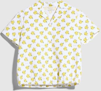 Gucci Kids - Cotton Shirt With Print, Size 10 years, Yellow