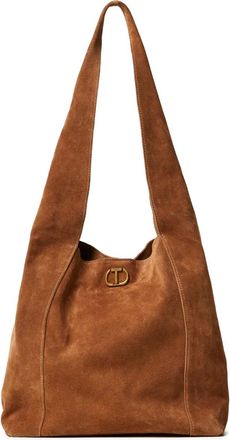 Twin-Set Borsa tote in pelle scamosciata - Marrone