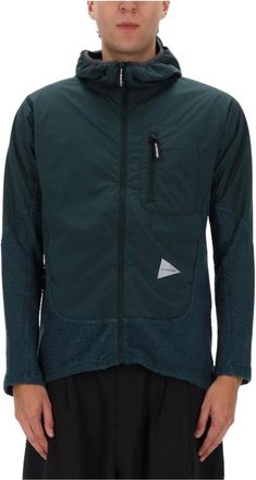 And Wander Felpa con cappuccio Alpha Direct F/Z - - Sport - Uomo - Verde - M