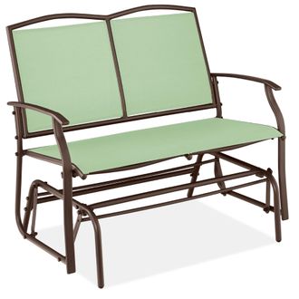 Best Choice Products 2-Person Outdoor Swing Glider, Steel Patio Loveseat, Bench Rocker w/ Armrests