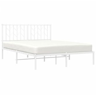 vidaXL Estructura Cama Sin Colch&oacute;n Con Cabecero Metal Blanco 140x200cm Vidaxl